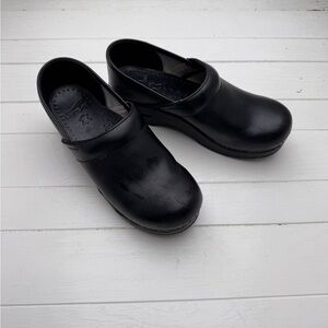 Black Leather Dansko Clogs